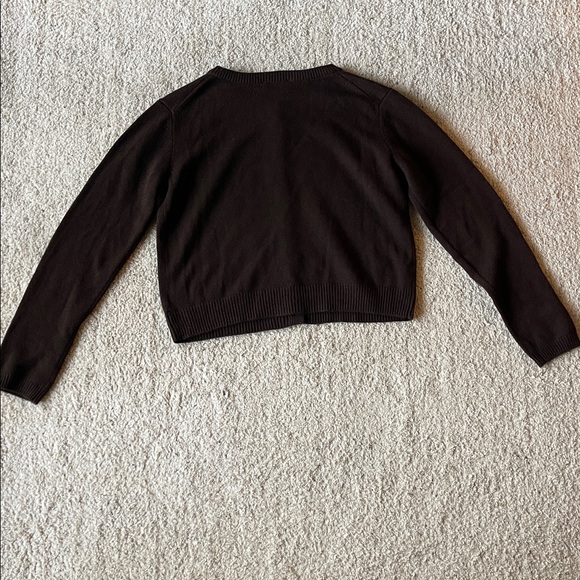 Reformation Clara Cashmere Crew Cardigan in Mole - Picture 7 of 8